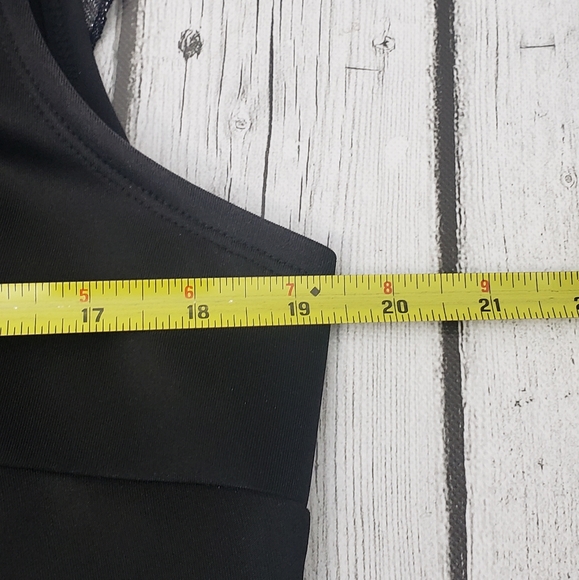 En Focus Studio Sheath Black Silver W/Top Layer Cocktail Dress, Sz 14 - Picture 8 of 9